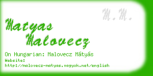 matyas malovecz business card