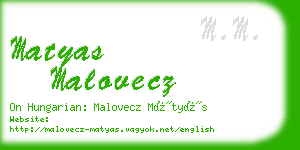 matyas malovecz business card